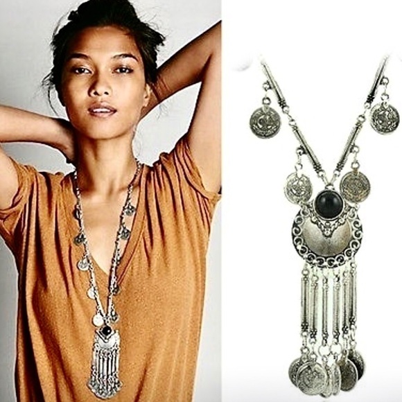 gypsi’s closet Jewelry - Kezia boho coined tribal pendant gypsy necklace